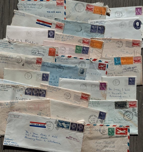 Vintage Handwritten Letters with Envelopes | 1950s-1960s Correspondence Ephemera