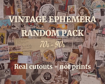 Vintage-Ephemera-Paket: Zeitschriftenausschnitte aus den 70er- bis 90er-Jahren für Junk Journals