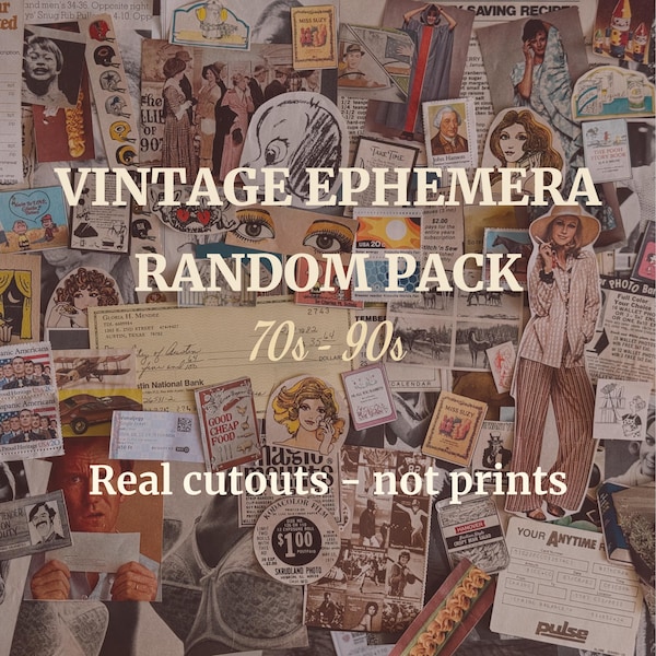 Vintage Ephemera Pakket: Tijdschriftknipsels uit de jaren 70-90 voor Junk Journals