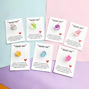 Bunny Pocket Hug Card, Rabbit Gift for Friends Family, Thoughtful Pocket Hug Idea, Cute Greeting Card for Comfort & Support