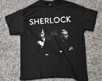 Sherlock Holmes Inspired T-Shirt, stylized Tee, Unisex Cotton Top, TV Show Fan Shirt, Detective Apparel, retro style