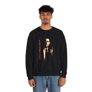 Unisex Agent Cooper Twin Peaks Crewneck Sweatshirt, David Lynch movie Fan, original Graphic Sweatshirt, Pop Culture tv show Sweatshirt image 4