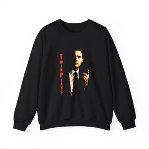 Unisex Agent Cooper Twin Peaks Crewneck Sweatshirt, David Lynch movie Fan, original Graphic Sweatshirt, Pop Culture tv show Sweatshirt image 1
