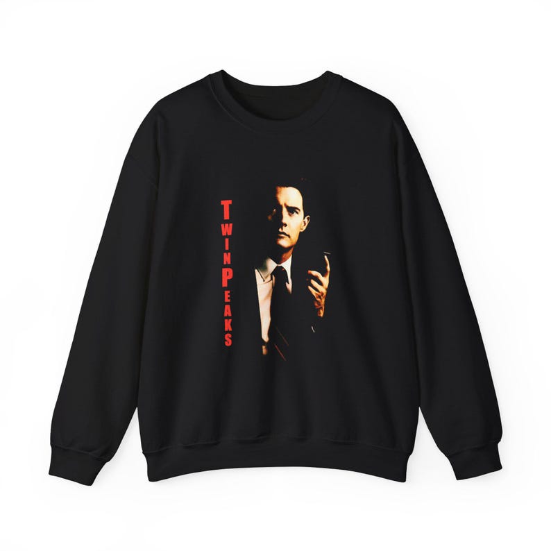 Unisex Agent Cooper Twin Peaks Crewneck Sweatshirt, David Lynch movie Fan, original Graphic Sweatshirt, Pop Culture tv show Sweatshirt image 1