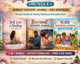 Family Wellness Bundle Self Love • Burnout Recovery • Kids Workbook