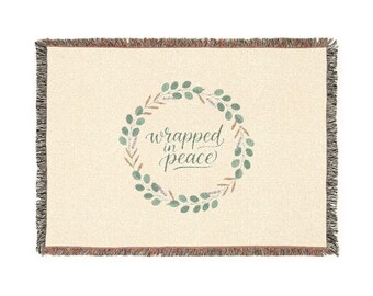 Wrapped in Peace Woven Blanket | Floral Wreath Cozy Throw