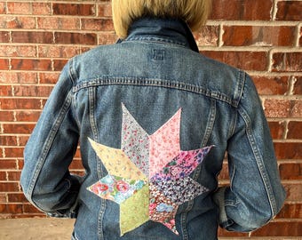 Jeansjacke mit Vintage Quilted Stern