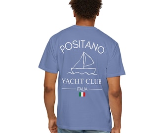 Positano Yacht Club T-Shirt - Vintage Italia Graphic Tee - Unisex Retro Italian Shirt