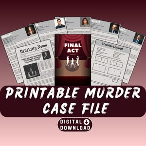 Printable Murder Mystery Game, Unsolved Cold Case, Date Night Ideas, Digital Download, Printable Cold Case File, Detective Game, Murder File