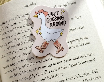 Sticker Just Goosing Around – Silly Cowboy Goose in Boots, westernvinylsticker