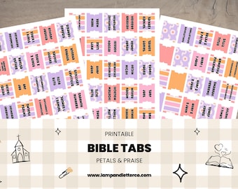 Floral Stripe Bible Tabs: DIY Christian Journaling Printable Download