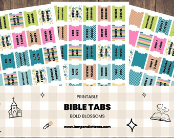 Floral Stripe Bible Tabs: DIY Christian Journaling | Printable Download