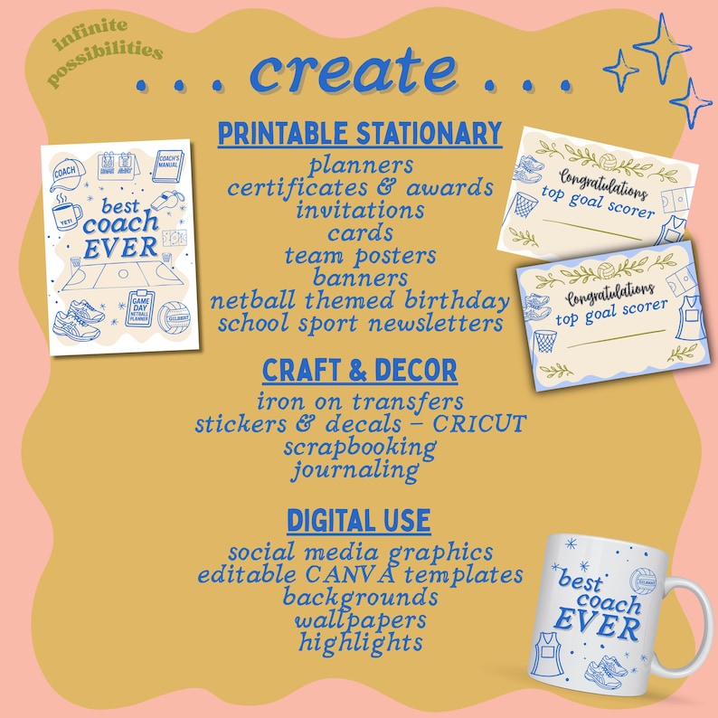 Netball Graphics Bundle: PNG SVG Clipart for Stickers, Awards ...