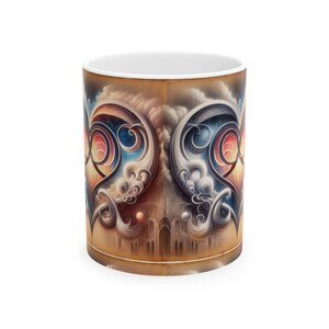 Artistic Ceramic Mug - Unique Coffee Cup for Art Lovers, Gift for Birthdays, Holidays, Home Decor, Coffee Lover