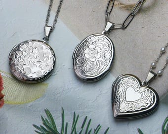 18K Customize photo Locket Necklace With Photo, Heart Locket Necklace With Photo, Locket Necklace, Mother's Day gift for her, mom gift