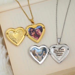 18K Gold Heart Locket Necklace, Heart Locket Necklace with Photo, Gold Vintage Heart Locket Necklace, Locket that Opens, Gift for Mom
