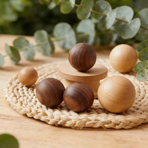 Wood Knobs Handles,Ball Knobs Drawer Pulls,Cabinet Pull Knob,Wardrobe Black Walnut Beech Kitchen Cabinet Door Handles Knobs