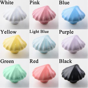 Shell Ceramic Drawer Knobs,Seashell Cabinet Wardrobe Pulls, Wardrobe, Nursery Dresser image 5