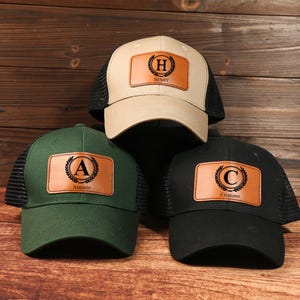 Personalized Groomsman Hat: Leather Patch, Custom Wedding Party Cap
