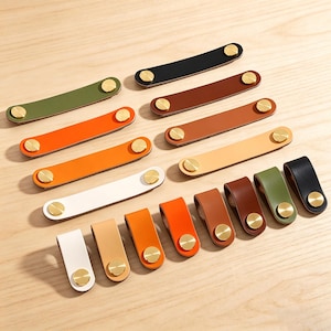 leather drawer pull, recessed handles, leather tab pulls, leather handles, cabinet pulls/handles