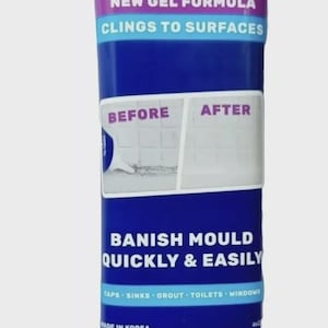 May include: A blue tube of Mould Magic Extreme, a mould remover, with the text "NEW GEL FORMULA" and "CLINGS TO SURFACES". The tube shows before and after images and states it banishes mould quickly and easily. It weighs 120g.