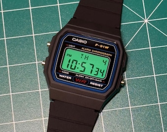Modded Casio F91W: Green Edition