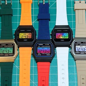 Custom Modded Casio F91W Watch: Choose Case, Screen & Band Color