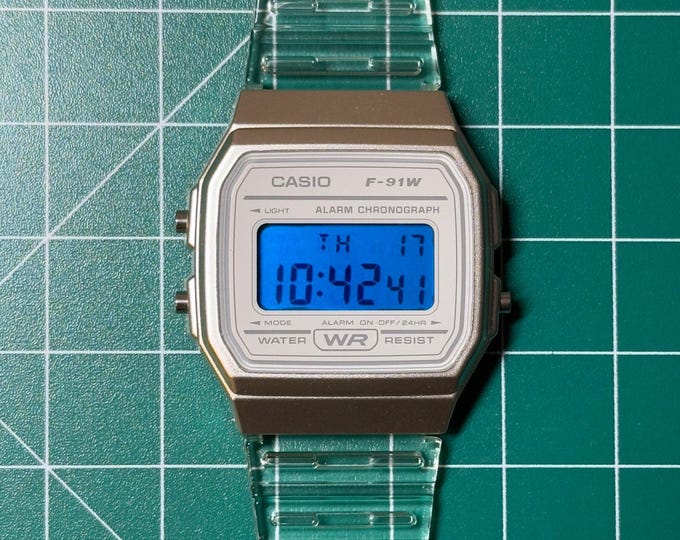 Ice Blue - Custom Modded F91W Watch
