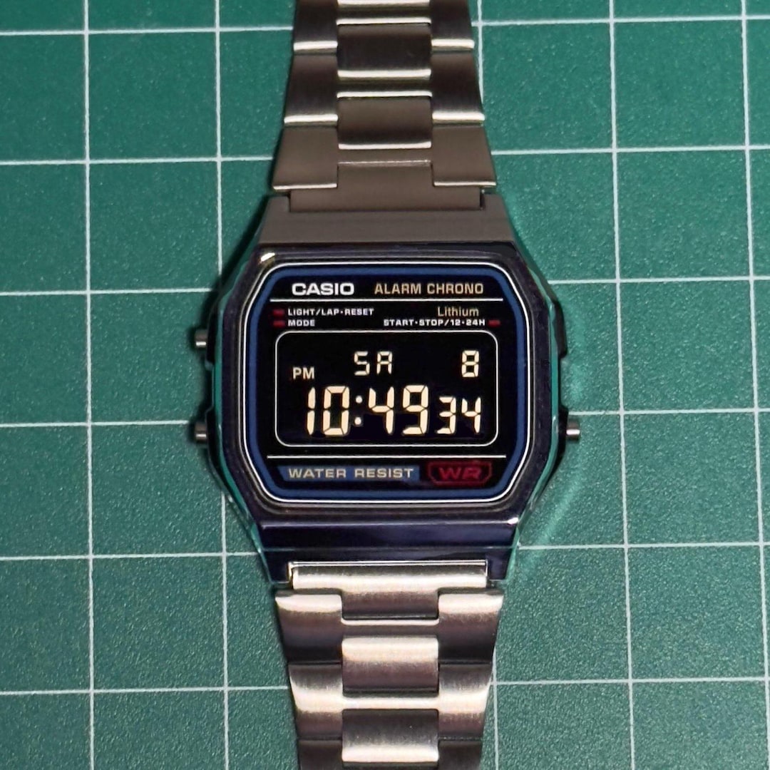 Inverted Modded Casio A158 Watch - Blackout Edition - Etsy