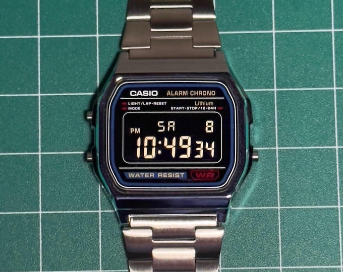 Featured listing image: Inverted Modded Casio A158 Watch - Blackout Edition