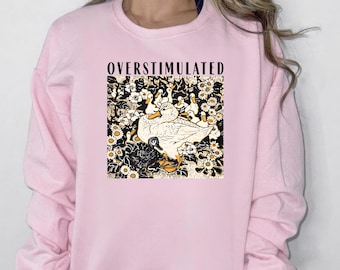Overstimulated Mama Duck Shirt, Farm Animal Graphic, Homeschool Mom Life Tee, Cottagecore Mother's Day , Homesteading Mama Duck Graphic Tee