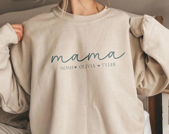 Personalized Mama Shirt With Kids Names, Mama T-Shirt, Mothers Day Gift For Mom Gifts, Mother's Day Gift, Cute Mama Tshirt, New Mom Gift Est