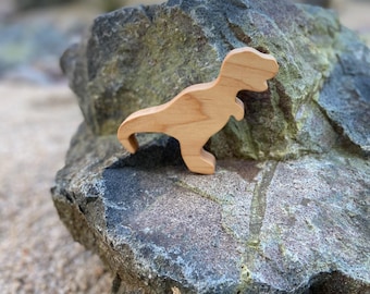 Handmade Wooden T-Rex Toy, Montessori Waldorf Dinosaur