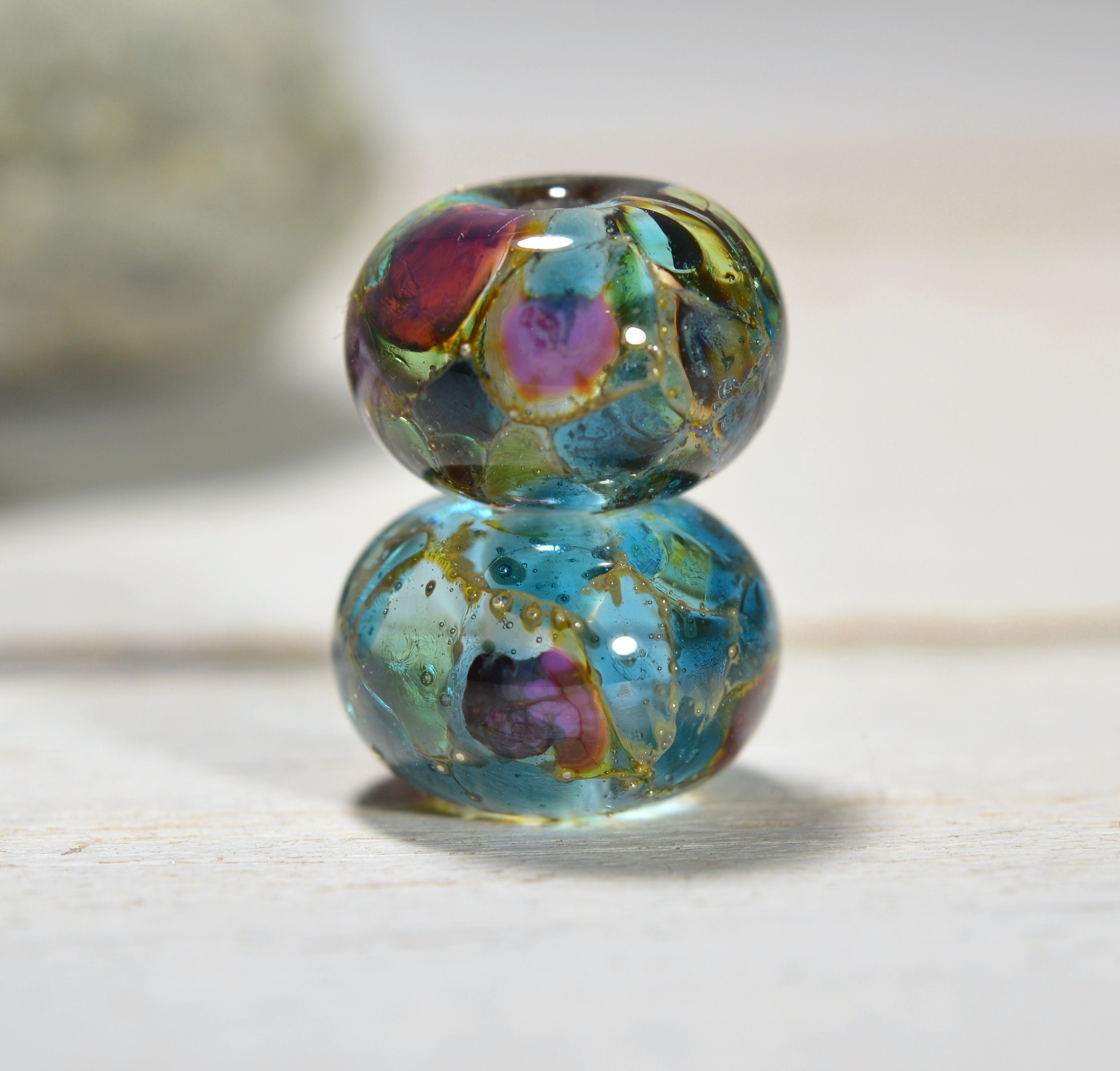 NEW! CoLoRS! lamp work beads...SRA handmade, lampwork beads, bold col…