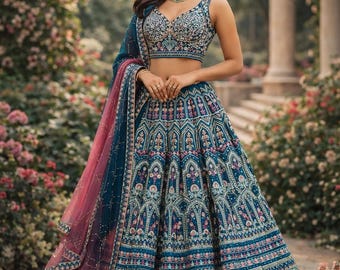 Colorful Embroidered Lehenga Choli Set