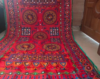 Embroidered Gamthi Work Dupatta: Navratri Chanderi cotton Scarf