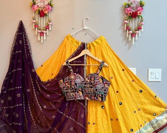 Embroidery Work Navratri Chaniya Choli: Embroidered Rayon Garba Skirt