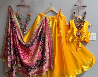Festive Pure Gaji Mashroo Chaniya Choli with Chinon Silk Dupatta and Embellished Details