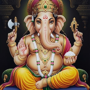 Lord Ganesha Digital Art: Digital Download