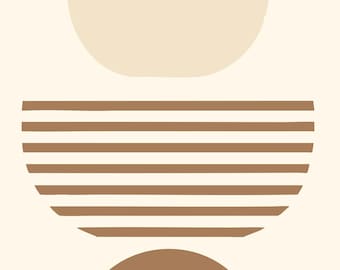Mocha Abstract Art Prints Set: Digital Download