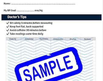 Registro diario de presión arterial / Registro imprimible con consejos médicos (PDF)