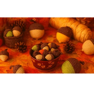Gehaakt eikelpatroon, amigurumi Halloween-zelfstudiebestand, DIY Cozy Home Decor