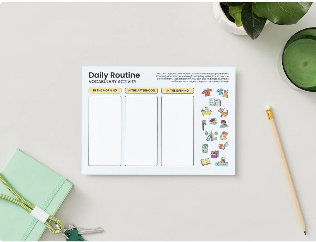 Daily Routine Sorting Activity – Visual Schedule for Neurodivergent ...
