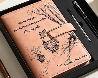 Thank You Teacher Gift Teacher Appreciation Journal Never Forget the Difference You Make Personalized Notebook Retirement Gift Coach Spiral
