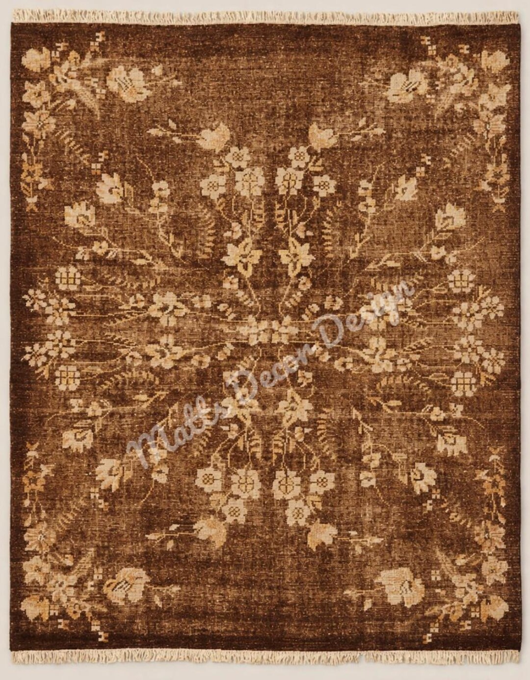 Lavish Hand-knotted Brown Wool Rug - Etsy