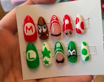 Unhas inspiradas em Mario Bros