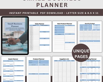 Small Business Planner Printable, Entrepreneur Organizer, Business Budget Planner, Daily Tasks Log, Business Goals Tracker, Startup PDF