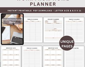 Work From Home Planner, Daily Remote Work Organizer, Printable Schedule PDF, Productivity Tracker, Time Blocking Planner, Task Manager