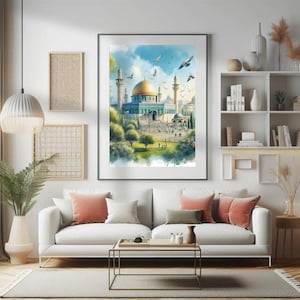 Masjid al-aqsa wall art Islamic digital print  al aqsa mosque jerusalem muslim home decor islamic architecture Instant Download