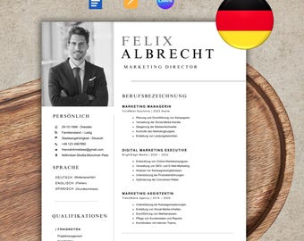 Professionelle CV | Bewerbungsvorlagen für Word | Ausbildung Bewerbung | Tabellarischer Lebenslauf